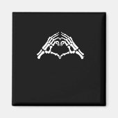 Skeleton Herz und Hände unterzeichnen Magnet (Vorne)