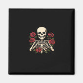 Skeleton Herzhandschuhe mit Rote Rosen - Romantisc Magnet (Vorne)