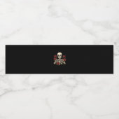 Skeleton Herzhandschuhe mit Rote Rosen - Romantisc Wasserflaschenetikett (Einzelnes Label)