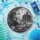 Skeleton Hexch Pumpkin Pappteller (Party)