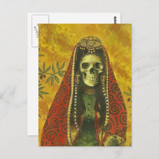 Skeleton Hexendesign Postkarte (Vorne/Hinten)