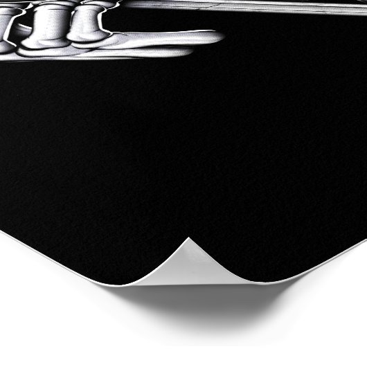 Skeleton Hippie Drink Coffee Poster (Ecke)