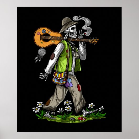 Skeleton Hippie Poster (Vorne)