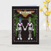 skeleton Hochzeit 2 Karte (Gelbe Blume)