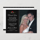 Skeleton Hochzeit von Black & White Vielen Dank Postkarte (Vorne/Hinten)