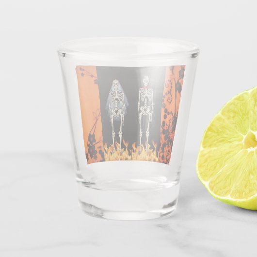 Skeleton Hochzeits-Toast-Gläser Schnapsglas (Rückseite)