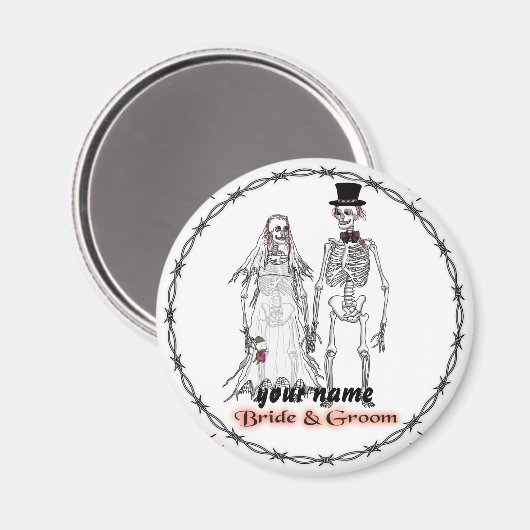 Skeleton-Hochzeitsmagnet Magnet (Vorderseite/Rückseite)