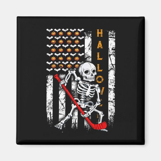Skeleton Hockey Halloween Magnet (Vorne)