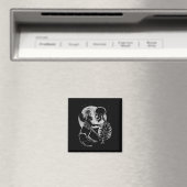 Skeleton Holding a Cat Funny Halloween Männer Frau Magnet (In Situ (Geschirrspüler))