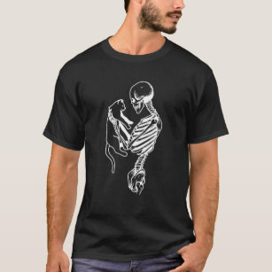 Skeleton Holding Cat   Cat Lady Gift   Cat Mama T-Shirt