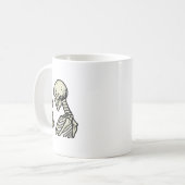 Skeleton Holding Cat Fun Halloween Schädelmännchen Kaffeetasse (Vorderseite Links)