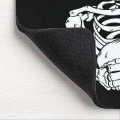 Skeleton Holding Cat Funny Halloween Skull Sphynx Mousepad (Ecke)