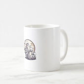 Skeleton Holding Cat Skull Kitty Niedlich Goth Hal Kaffeetasse (VorderseiteRechts)