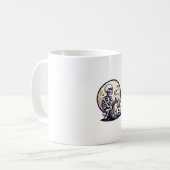 Skeleton Holding Cat Skull Kitty Niedlich Goth Hal Kaffeetasse (Vorderseite Links)