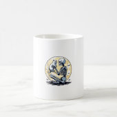 Skeleton Holding Cat Skull Kitty Niedlich Goth Hal Kaffeetasse (Mittel)