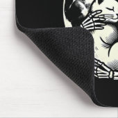 Skeleton Holding Cat Spooky Skull Halloween Gothic Mousepad (Ecke)