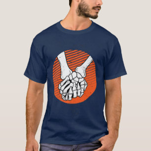 Skeleton Holding Hands Lazy Halloween Kostüm Cool T-Shirt