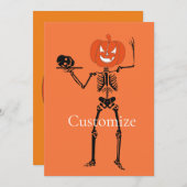 Skeleton Holding Skull Thunder_Cove Einladung (Vorne/Hinten)