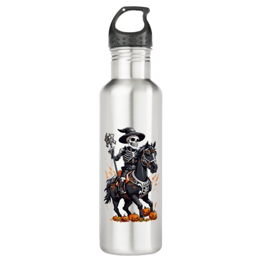 Skeleton Horse Rider Edelstahlflasche (Vorderseite)