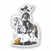 Skeleton Horse Rider - Halloween Skelett Aufkleber (Vorderseite)