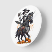 Skeleton Horse Rider Runde Wanduhr (Winkel)