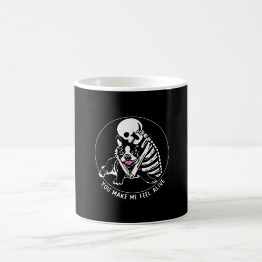 SKELETON HUG BOSTON TERRIER, SIE MACHEN MICH LEBEN KAFFEETASSE (Mittel)