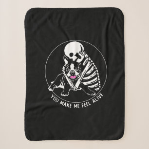 SKELETON HUG BOSTON TERRIER, SIE MACHEN MICH LEBEN SHERPADECKE