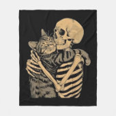  Skeleton Hugging Cat – Cute Gothic Cat Lover Gift Fleecedecke (Vorderseite)
