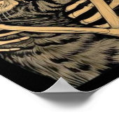 Skeleton Hugging Cat – Cute Gothic Cat Lover Gift Poster (Ecke)