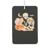 Skeleton Hugging Cat Halloween Cat Lover Cat Class Autolufterfrischer (Vorderseite)
