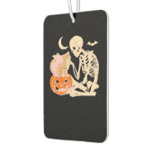 Skeleton Hugging Cat Halloween Cat Lover Cat Class Autolufterfrischer (Links)