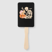Skeleton Hugging Cat Halloween Cat Lover Cat Class Fächer (Vorderseite)