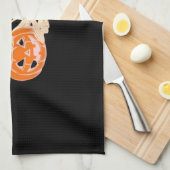 Skeleton Hugging Cat Halloween Cat Lover Cat Class Geschirrtuch (Viertel Falte)