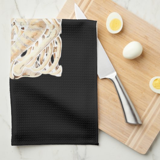 Skeleton Hugging Cat Halloween Cat Lover Cat Mom D Geschirrtuch (Viertel Falte)