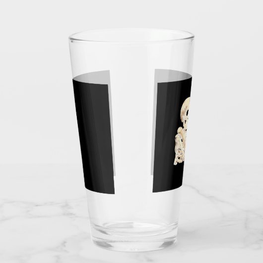 Skeleton Hugging Cat Halloween Cat Lover Cat Mom D Glas (Rechts)