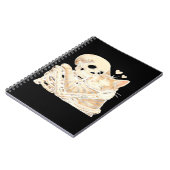 Skeleton Hugging Cat Halloween Cat Lover Cat Mom D Notizblock (Linke Seite)