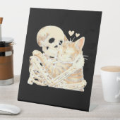 Skeleton Hugging Cat Halloween Cat Lover Cat Mom D Sockelschild (In Situ)