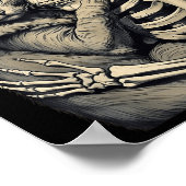 Skeleton Hugging Cat Lover Halloween T-Shirt Funny Poster (Ecke)