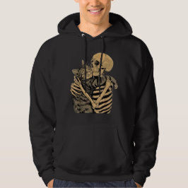 Skeleton Hugging Cat - Niedliches Gothic Cat Lover Hoodie