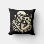 Skeleton Hugging Dog Halloween German Shepherd Kissen (Vorderseite)