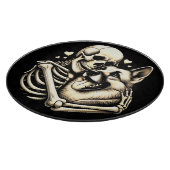 Skeleton Hugging Dog Halloween German Shepherd Schneidebrett (Ecke)