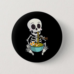 Skeleton Japanese Ramen Noodles Anime Halloween Co Button