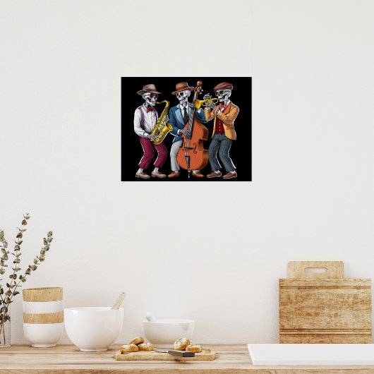Skeleton Jazz Musicians Poster (Küche)