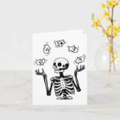Skeleton Juggling Ghosts Funny Halloween-Kostüm _ Karte (Gelbe Blume)