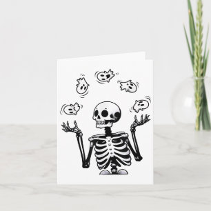 Skeleton Juggling Ghosts Funny Halloween-Kostüm _ Karte