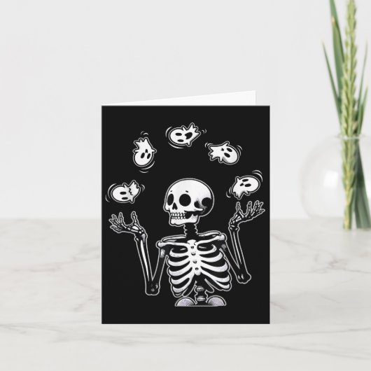 Skeleton Juggling Ghosts Funny Halloween-Kostüm Karte (Vorderseite)