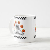 Skeleton Juggling Pumpkin Head Funny Skeleton Hall Kaffeetasse (Vorderseite Links)