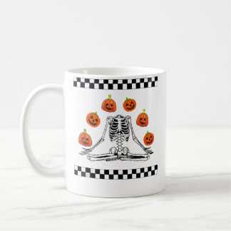 Skeleton Juggling Pumpkin Head Funny Skeleton Hall Kaffeetasse