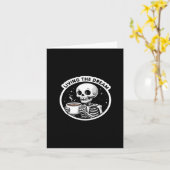 Skeleton-Kaffee-Lover - Der Traumsticker Karte (Gelbe Blume)