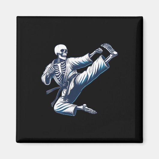 Skeleton Karate Kick Martial Arts Kickboxing Mixed Magnet (Vorne)